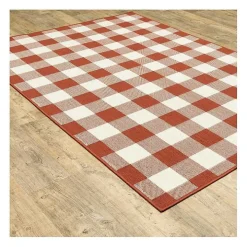 Red Buffalo Check Outdoor Area Rug, 5x7