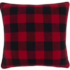 Red Buffalo Plaid Merry & Bright Christmas Pillow