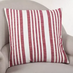 Red Coastal Stripe Pillow