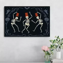 Red Dancing Skeletons Halloween Wall Plaque