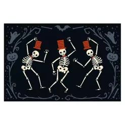 Red Dancing Skeletons Halloween Wall Plaque