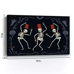 Red Dancing Skeletons Halloween Wall Plaque