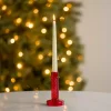 Red Glass Taper Candle Holder, 6 in.