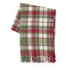 Red Green White Plaid Christmas Throw Blanket