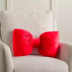 Red Holiday Bow Shaped Pillow