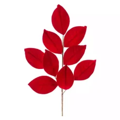 Red Magnolia Leaf Sprays, Set of 6