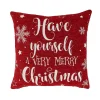Red Merry Little Christmas Chenille Pillow
