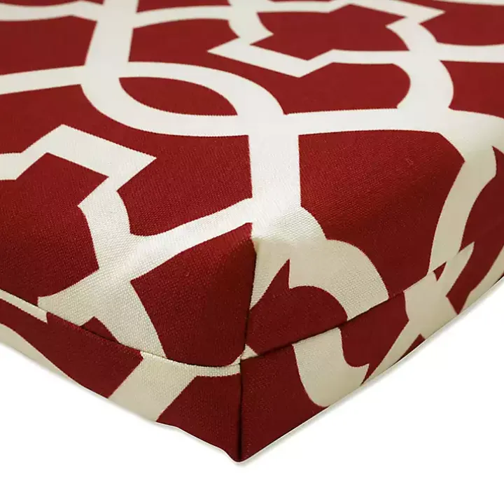 Red New Geometric Outdoor Chaise Cushion