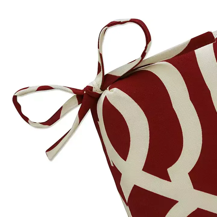Red New Geometric Outdoor Chaise Cushion