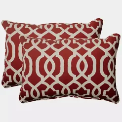 Red New Geometric 2-pc. Large Lumbar Pillow Set