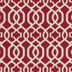 Red New Geometric Wicker Chair Cushions, Set of 2