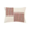 Red Offset Colorblock Stripe Throw Pillow