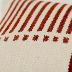 Red Offset Colorblock Stripe Throw Pillow