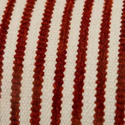 Red Offset Colorblock Stripe Throw Pillow