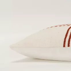 Red Offset Colorblock Stripe Throw Pillow