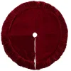 Red Plush Velvet Border Lined Tree Skirt, 72 in.