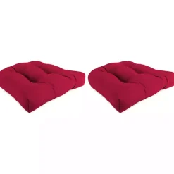Red Pompei Wicker Seat Outdoor Cushion, Set of 2