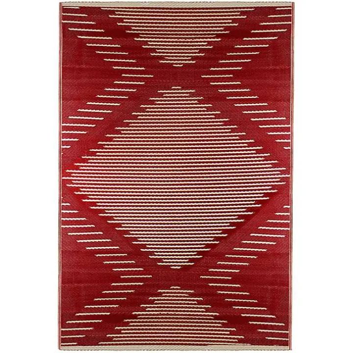 Red Primitive Arrow Outdoor Area Rug, 4x6