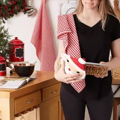 Red Santa Gingham 3-pc. Dishtowel & Potholder Set