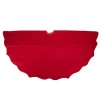 Red Scalloped Edge Christmas Tree Skirt