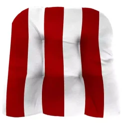 Red Stripe French 2-pc. Outdoor Wicker Cushion Set