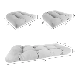 Red Stripe French 3-pc. Outdoor Wicker Cushion Set