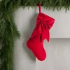 Red Velvet Bow Christmas Stocking