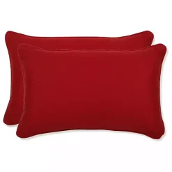 Red Welt Outdoor Lumbar Pillows, Set of 2