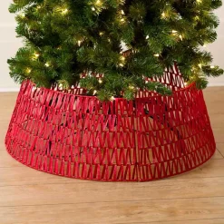 Red Woven Seagrass Christmas Tree Collar, 28 in.