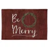Red Wreath Be Merry Accent Rug