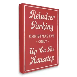 Reindeer Parking Canvas Wall Plaque