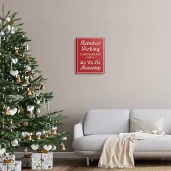 Reindeer Parking Canvas Wall Plaque