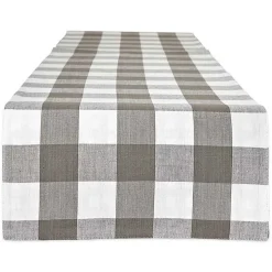 Reversible Gray and White Table Runner, 14x108