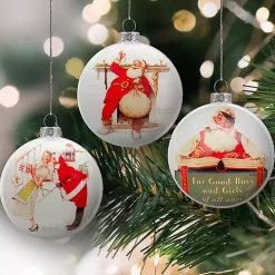 Rockwell Classic Holiday Scene Ornaments, Set of 3