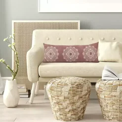 Rose Bohemian Medallion Lumbar Pillow