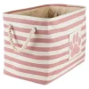 Rose Striped Paw Large Rectangular Pet Bin