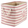 Rose Striped Paw Medium Rectangular Pet Bin