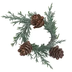Rosemary Pinecone Wreath Napkin Rings, Set of 4