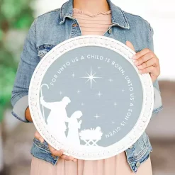 Round A Child is Born Wall Plaque