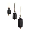 Round Black Iron Hanging Bells, Set of 3