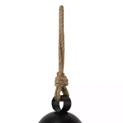 Round Black Iron Hanging Bells, Set of 3