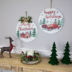 Round Christmas & Holidays Wall Plaques, Set of 2
