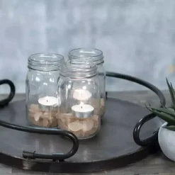 Round Curved Metal Handles Tray