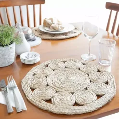 Round Decorative Braided Jute Placemats, Set of 2