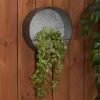 Round Galvanized Metal Hanging Planter