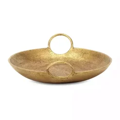 Round Gold Cast Iron Dish with Handles