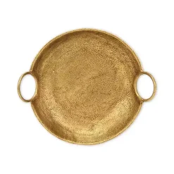 Round Gold Cast Iron Dish with Handles