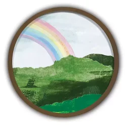 Round Irish Rainbow Brown Framed Art Print