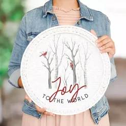 Round Joy to the World Cardinals Wall Plaque
