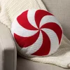 Round Peppermint Candy Christmas Pillow